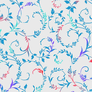 Flower Garden by Oasis Fabric - Blue 100% Cotton