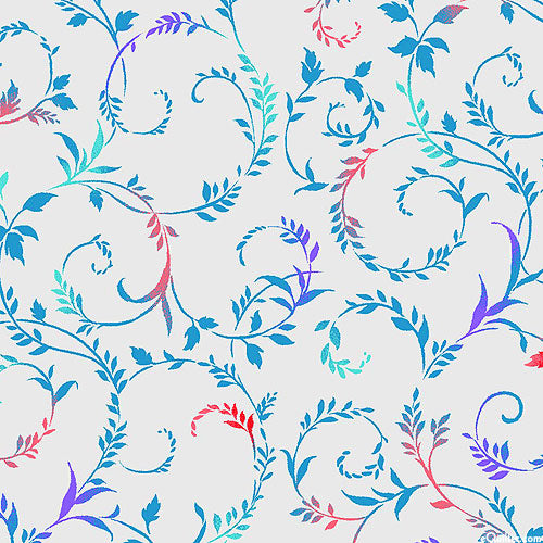 Flower Garden by Oasis Fabric - Blue 100% Cotton