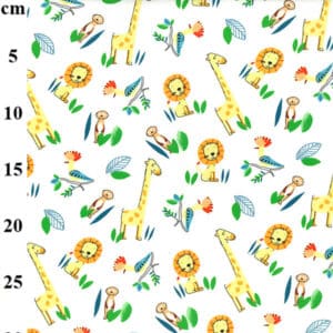 95% Cotton Jersey Zoo Animals