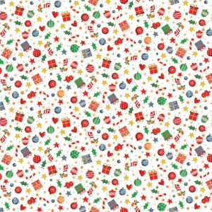 Makower Christmas Santa Mini Scatter - 100% Cotton