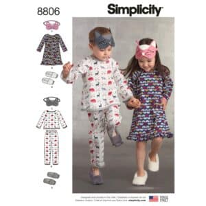 Simplicity Pattern 8806 Girls Boys Sleepwear Size 3-8yrs