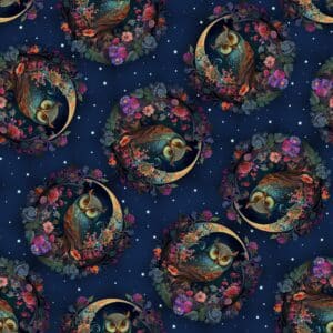 Blank Quilting - Night Garden Digital Owls 100% Cotton