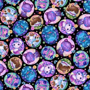 Crazy Kitties in Bubbles P&B Fabrics