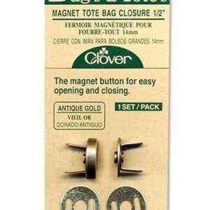 Clover Magnetic bag Closure 1/2inch Antique Gold