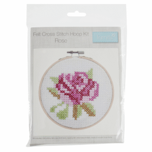 Cross Stitch Kit With Hoop - Rose