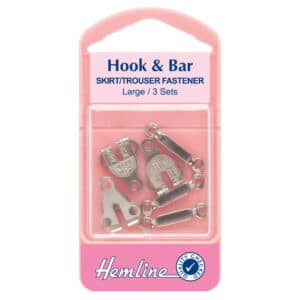 Hemline Hook and Bar for Skirts and Trouser - Large - Silver