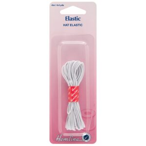 Hemline Hat Elastic White - 1.3mm x 4m