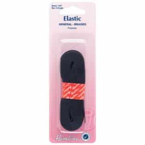 Hemline General Purpose Elastic Black 6mm x 5m