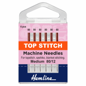 Hemline Machine Needles Top Stitch 80/12
