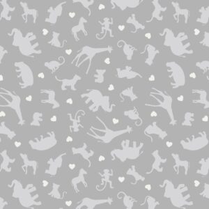 Lewis & Irene- Grey Animals and Hearts -  Special Delivery Collection