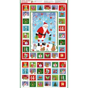 Makower Merry Santa Advent Panel - 100% Cotton