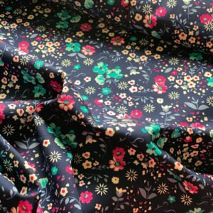 Floral Navy Blue 100% Cotton Poplin Fabric
