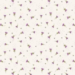Lewis & Irene Celtic  - Thistles & Bee on Cream - Metallic