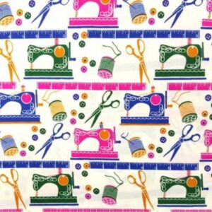 Sewing machine Themed Fabric 100% Cotton