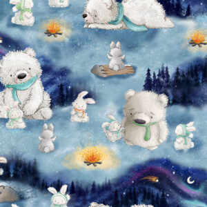Sky Bunnies NightFire - 100% Cotton by Timeless Treasures