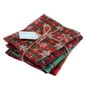 Christmas Tartan - Fat Quarter Bundle  4pcs
