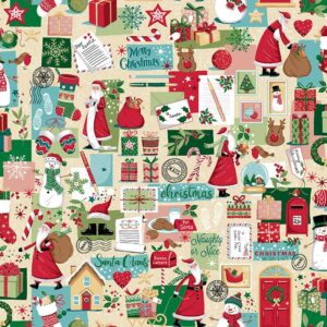 Wishes Dear Santa Cream - 100% Cotton Makower