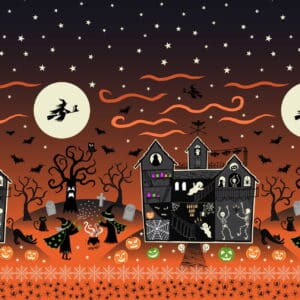 Lewis & Irene Haunted House - Glow in the dark Double Border Panel
