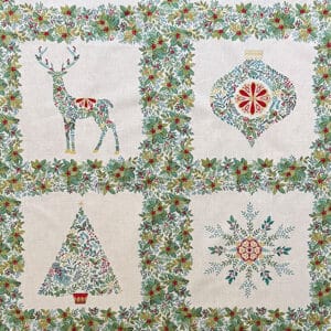 Makower Christmas - Good Tiding Panel Squares - White